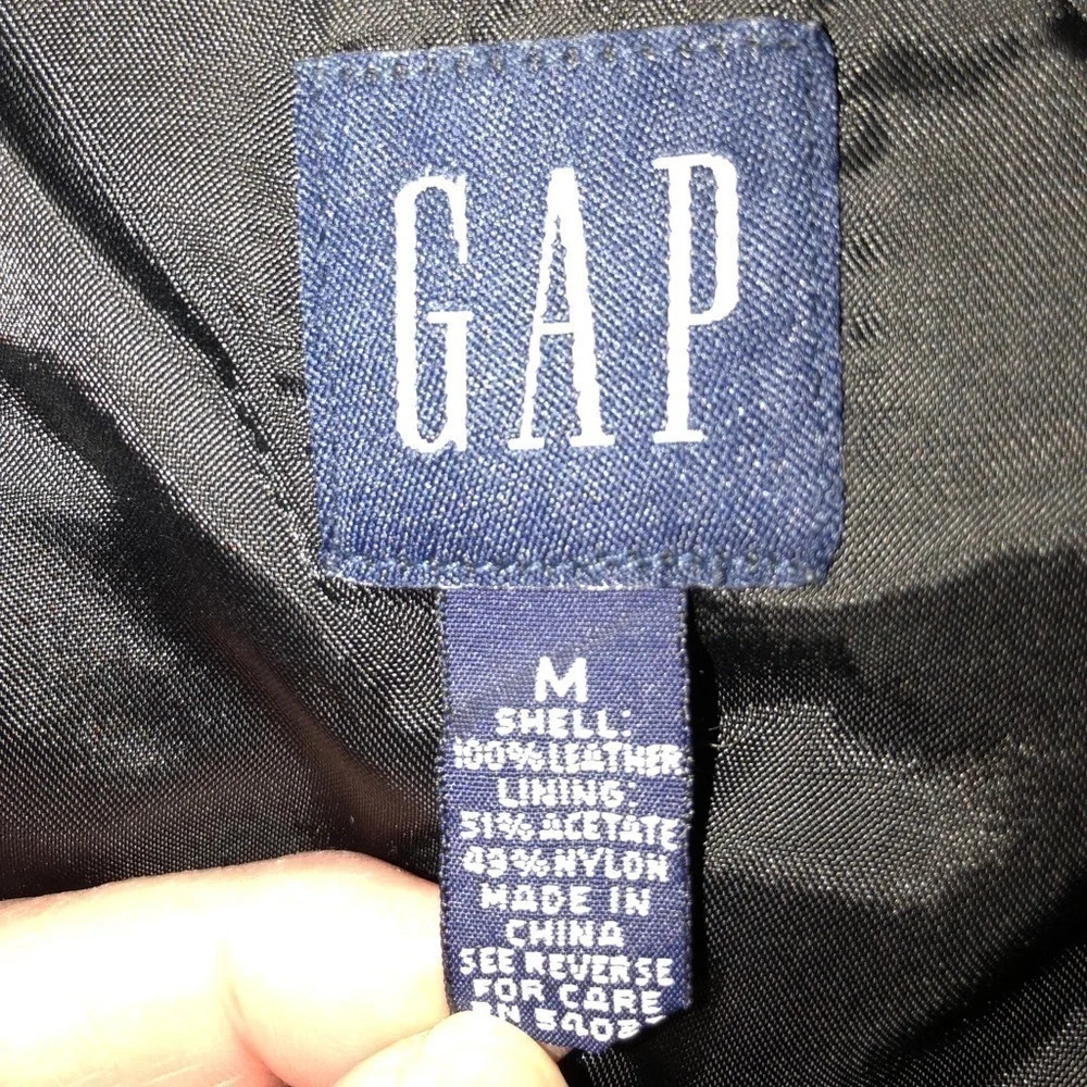 •GAP• Vintage Quilted genuine Leather Vest, Medium, EUC - Picture 7 of 8